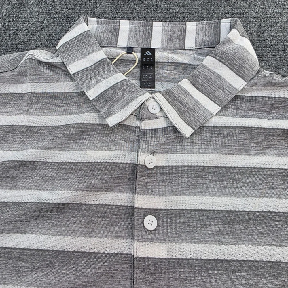 Adidas Golf Polo Shirt Mens XL Gray White 2 Color‎ Stripe HR7983 NWT